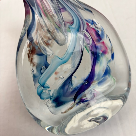 Robert L Harmon-Art Glass Studio small blown vase/paperweight-signed-abstract - Picture 10 of 10